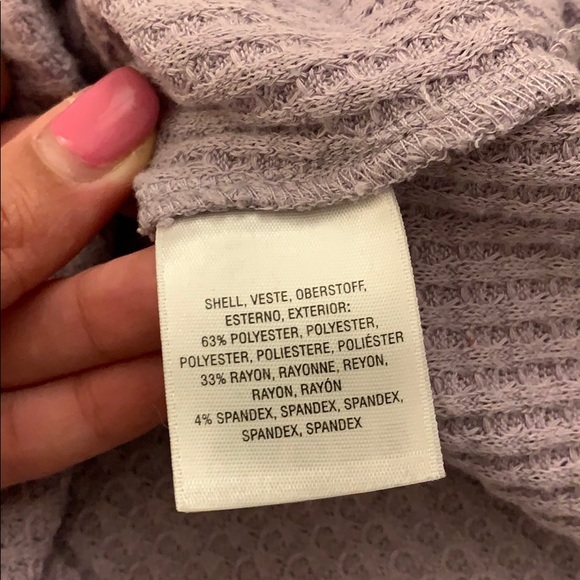 Anthro Maeve Pearson Purple Waffle Knit Tee Sweater - Picture 16 of 16